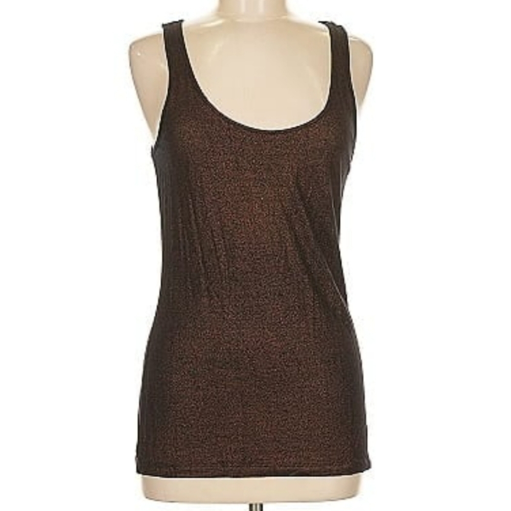 Jennifer Lopez Women's Black Copper Shimmer Tank Top